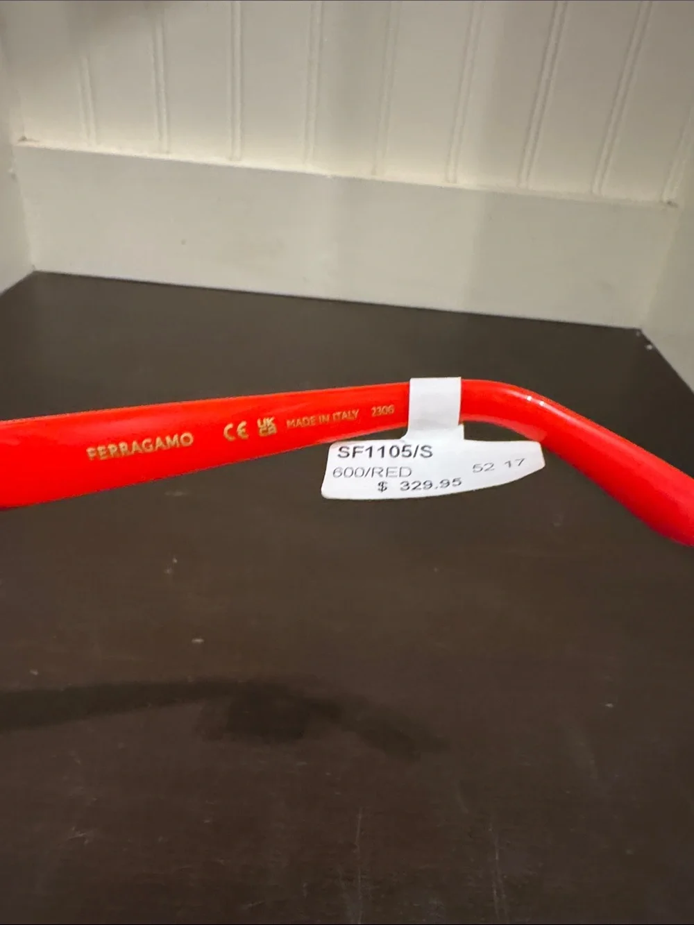 Salvatore Ferragamo womans Red Rectangle Sunglasses new with tags never worn